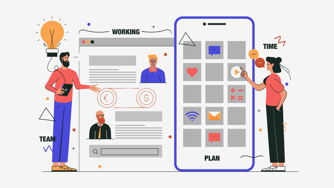 Event registration apps, picture of team working together