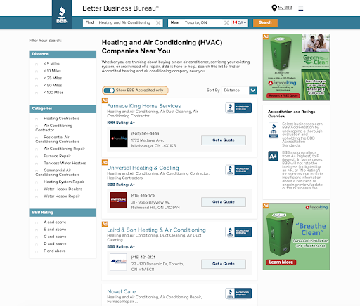 Better business bureau membership directory