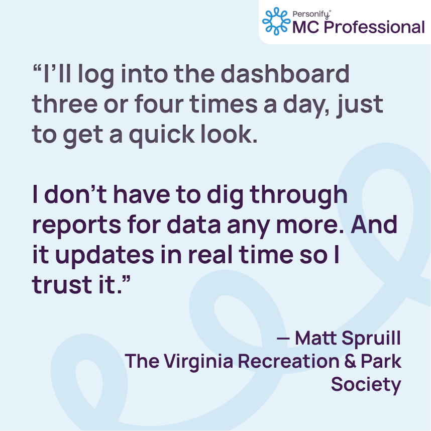 MemberClicks professional quotes about their service with the Virginia Recreation and Park Society